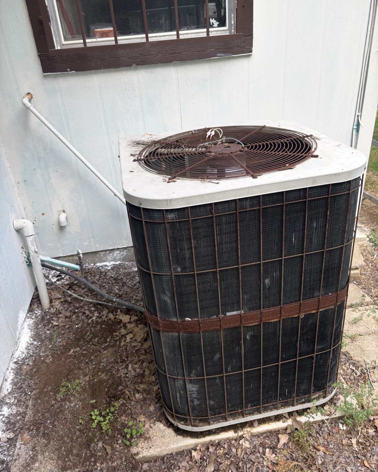 Before — old outdoor condenser