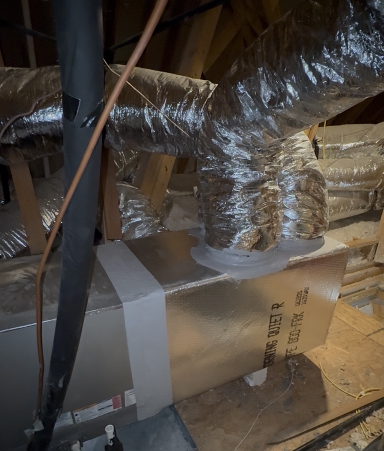 After — new supply plenum with sealed connections
