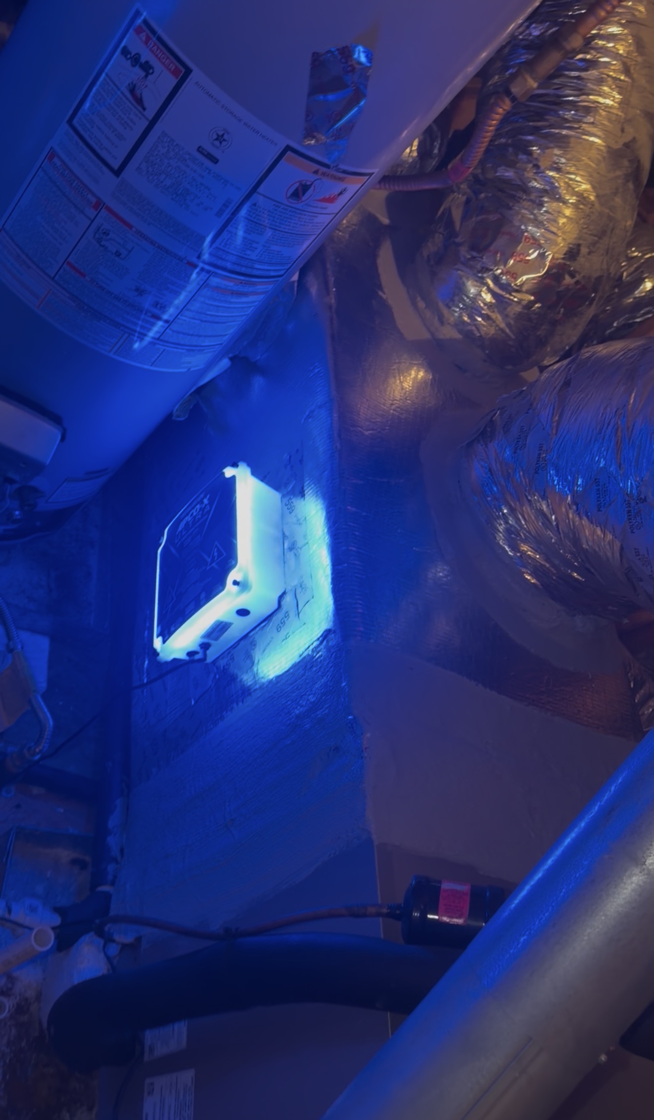 After — second replacement supply plenum with UV light added